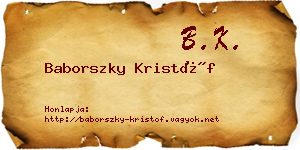 Baborszky Kristóf névjegykártya