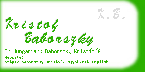 kristof baborszky business card